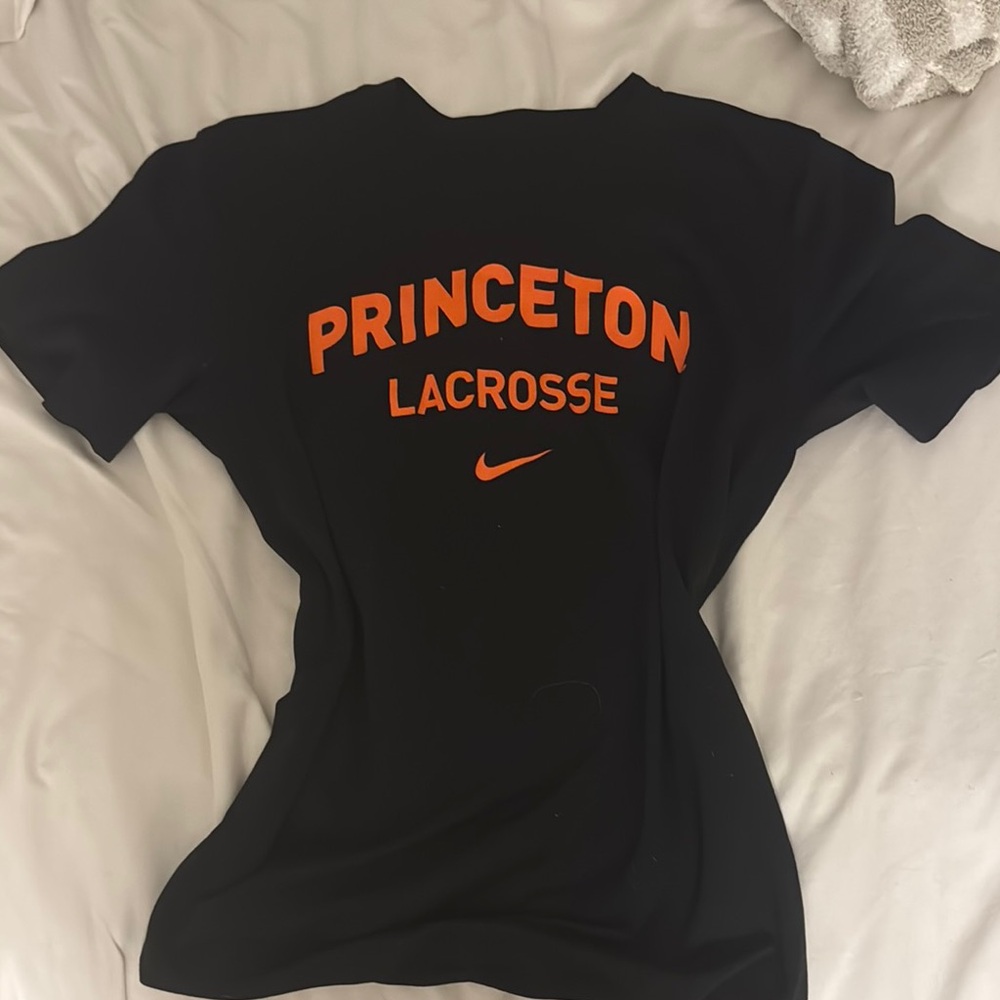 Nike Black and Orange Princeton Lacrosse Tee